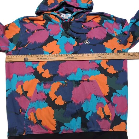Original Penguin Pullover Hoodie Mens L Multicolor Abstract Organic Cotton Blend - Picture 11 of 16
